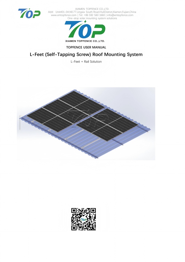Topfencesolar L-Feet rendszer felhasználói kézikönyv